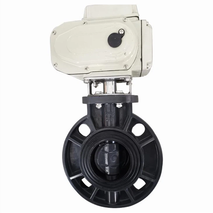 DN65 PVC Motorized Wafer Butterfly Valve